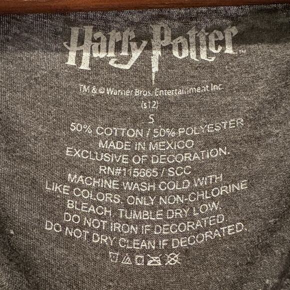 Harry Potter Crop Top Size Small Dark Gray Long Sleeve Tee Academia Grunge - Picture 3 of 11